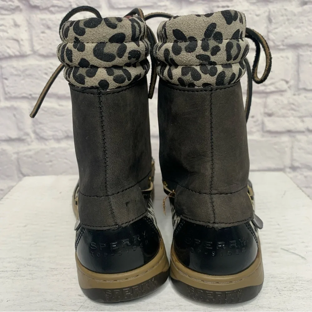 Sperry Top Sider Hikerfish Black Leopard Boots